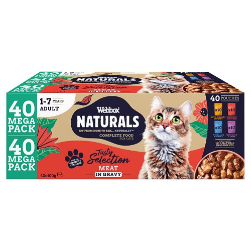 Webbox Naturals Tasty Selection Meat in Gravy Adult 1-7 Years (40 x 100g) pack shot