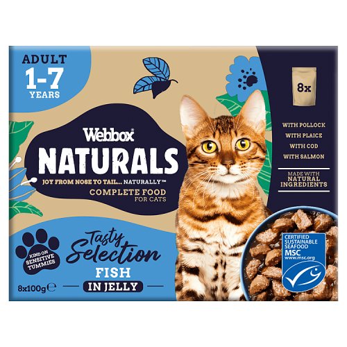 Webbox Cat Natural Pouches Fish In Jelly Selection 8pk (8 x 100g) pack shot