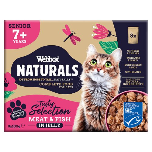 Webbox Cat Natural Pouches Senior Mixed Selection In Jelly 8pk (8 x 100g) pack shot