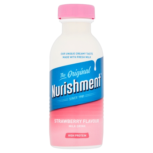 Dunns River Nurishment Strawberry Flavour Milk Drink (PET) 330ml pack shot