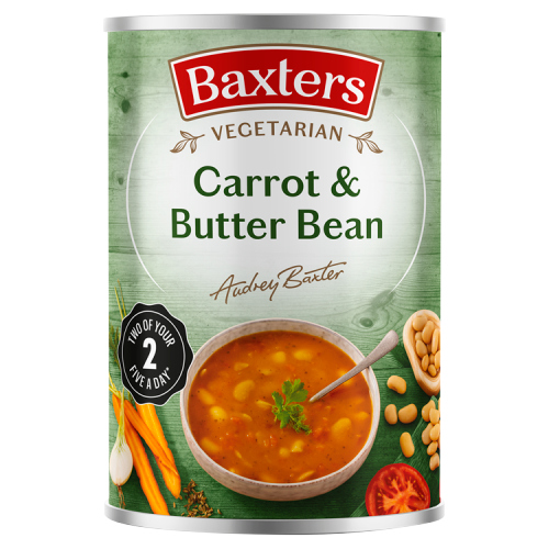 Baxters Vegetarian Carrot & Butterbean Soup 400g pack shot