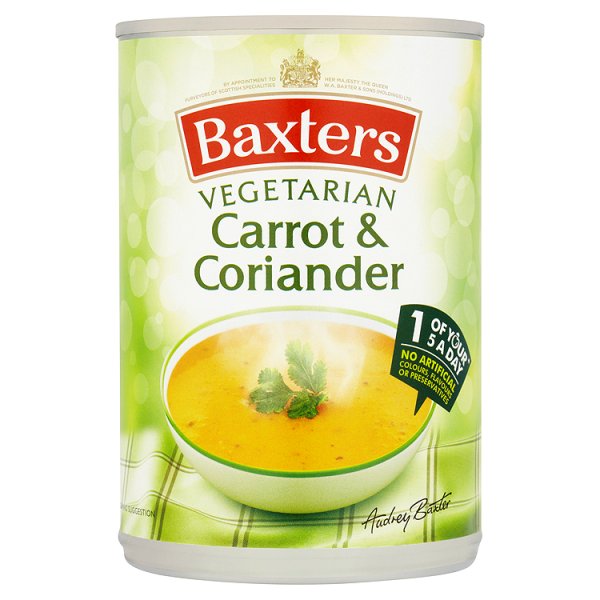 Baxters Vegetarian Carrot & Coriander Soup 400g pack shot