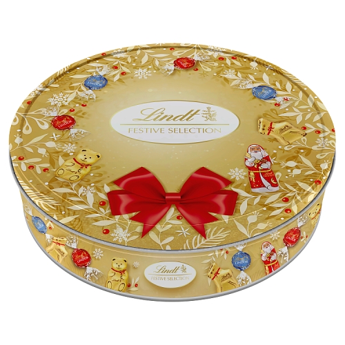 Lindt Christmas Festive Tin 400g pack shot