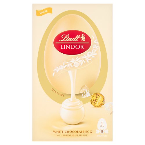 Lindt Lindor Shell Egg White 260g pack shot