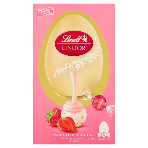 Lindt Lindor Shell Egg Strawberries & Cream 260g pack shot
