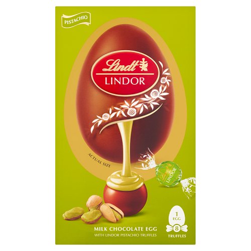Lindt Lindor Shell Egg Pistachio 260g pack shot