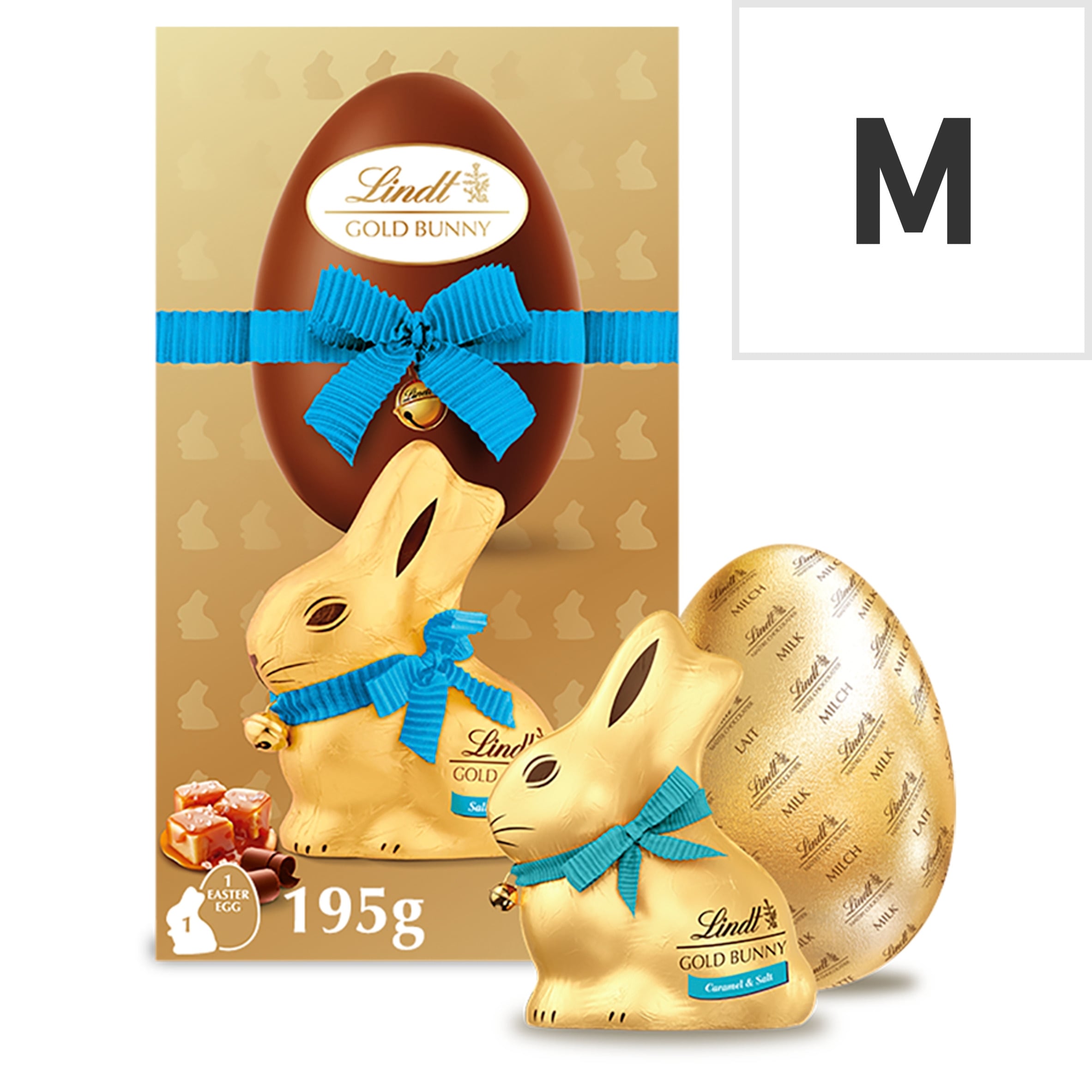 Lindt Gold Bunny Shell Egg Golden Caramel 195g pack shot