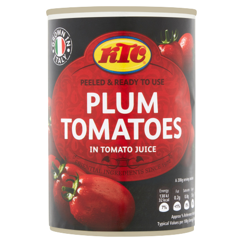 Ktc Italian Peeled Plum Tomatoes 400g pack shot