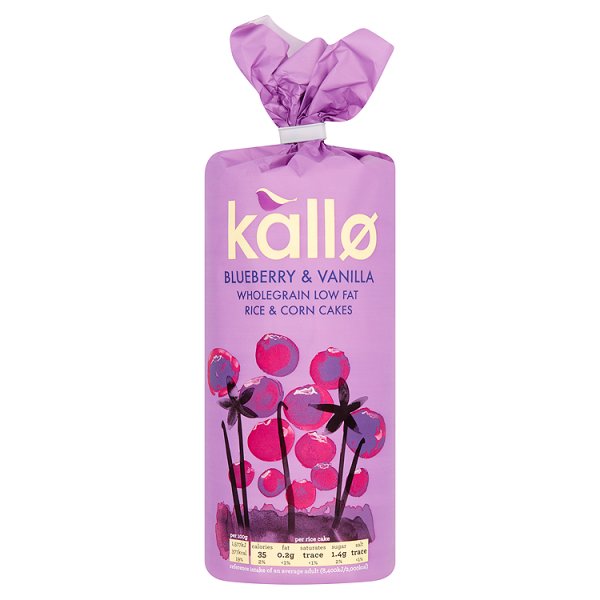 Kallo Blueberry & Vanilla Jumbo Rice & Corncake 130g pack shot