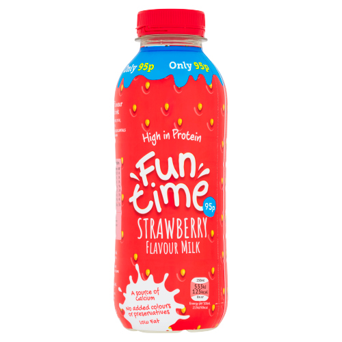 Funtime Strawberry Milk P 500ml PMP pack shot