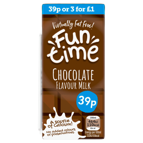 Funtime Chocolate Milk 200ml PMP pack shot