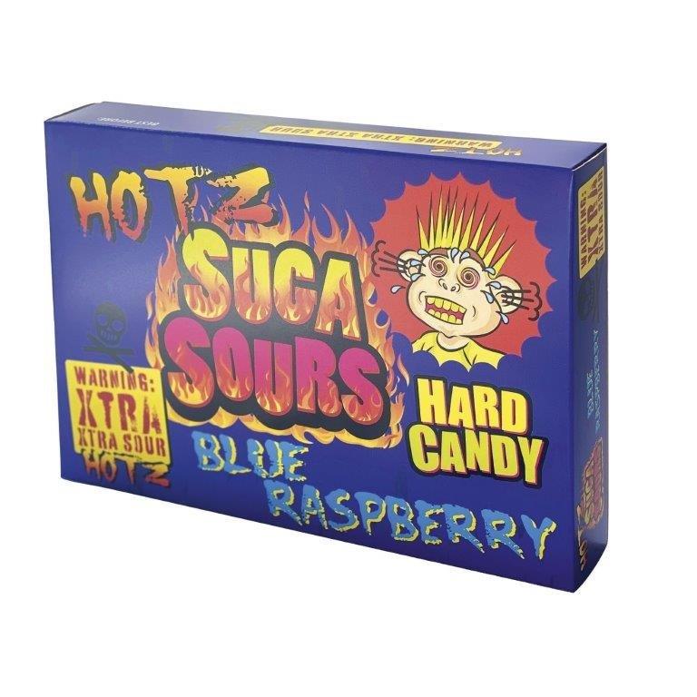Suga Sours Hotz Blue Raspberry Flavour Candy 100g pack shot