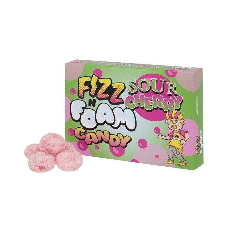 Fizz N Foam Sour Cherry Flavour Candy 100g pack shot