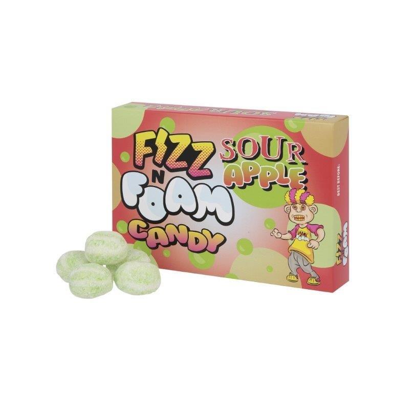 Fizz N Foam Sour Apple Flavour Candy 100g pack shot