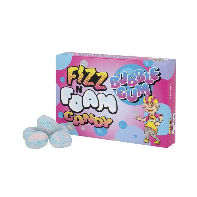 Fizz N Foam Bubble Gum Flavour Candy 100g pack shot
