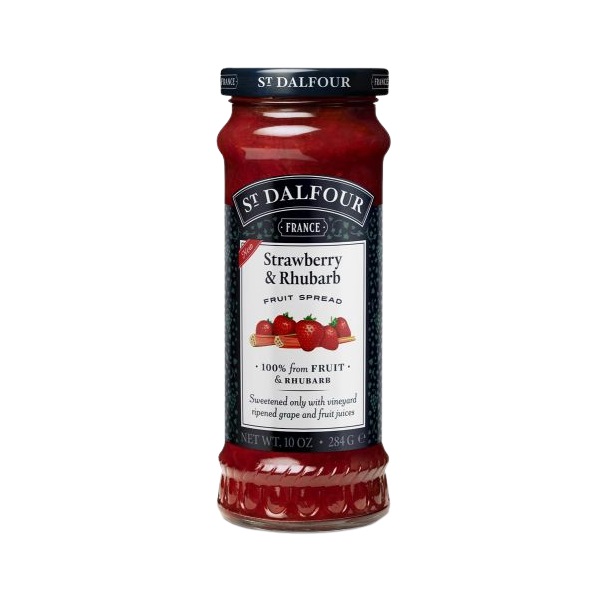 St Dalfour Strawberry & Rhubarb Fruit Spread 284g pack shot