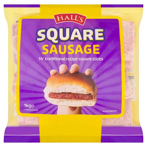 Halls Square Sausage 1kg pack shot