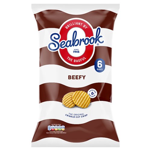 Seabrook Original Crinkle Cut Beefy 6pk (6 x 25g) 150g pack shot