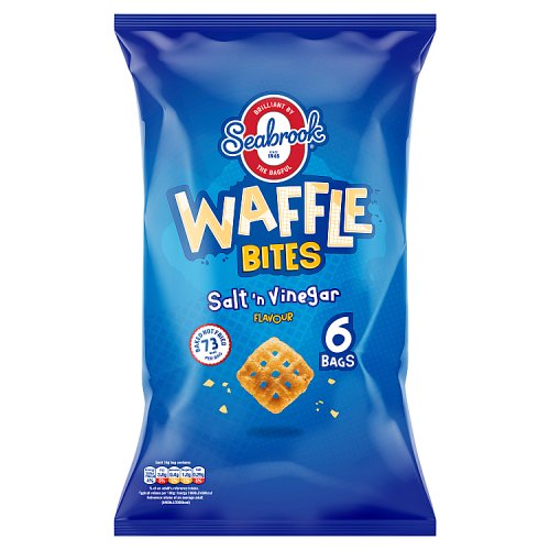 Seabrook Waffle Bites Salt N Vinegar 6pk 16g pack shot