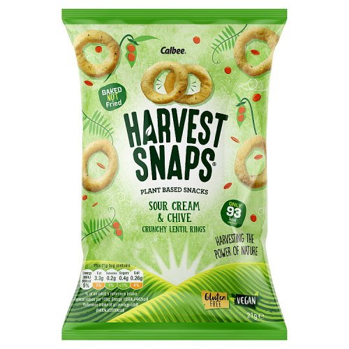 Harvest Snaps Sour Cream & Chive Lentil Rings 21g pack shot