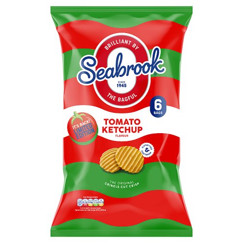 Seabrook Crinkle Cut Tomato Ketchup 6pk (6 x 25g) pack shot