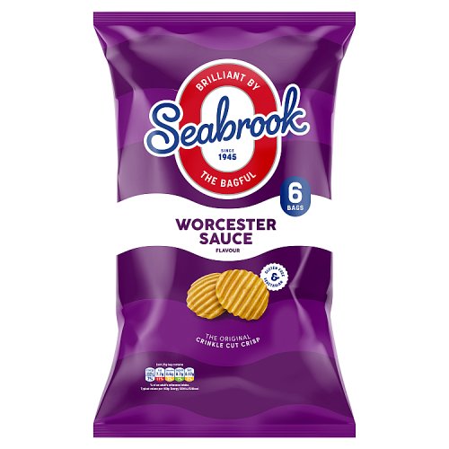 Seabrook Crinkle Cut Lea And Perrins Worcester Sauce 6pk (6 x 25g) pack shot