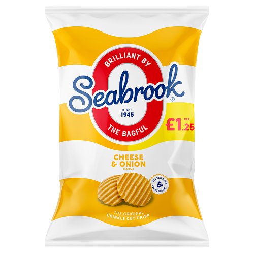 Seabrook Cheese & Onion Crinkle PM £1.25 70g pack shot