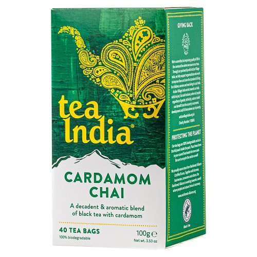 Tea India Cardamom Chai Tea Bags 40s pack shot