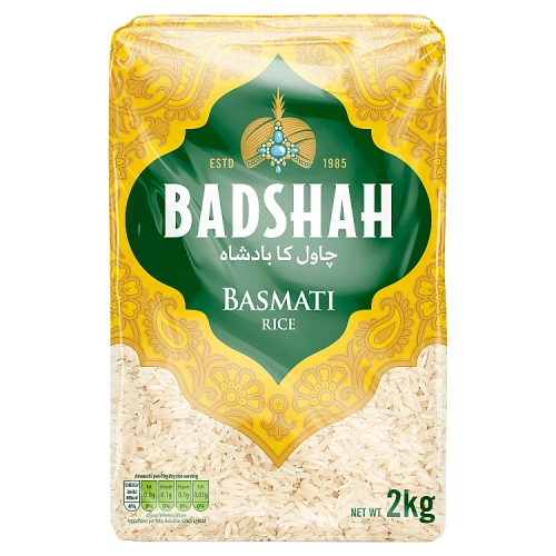 Badshah Basmati Rice 2kg pack shot