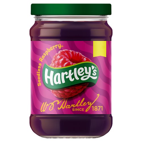 Hartleys Jam Best Seedless Raspberry PM £1.99 300g pack shot