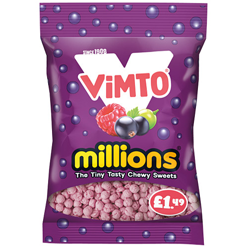 Millions Vimto Bags PM £1.49 110g pack shot
