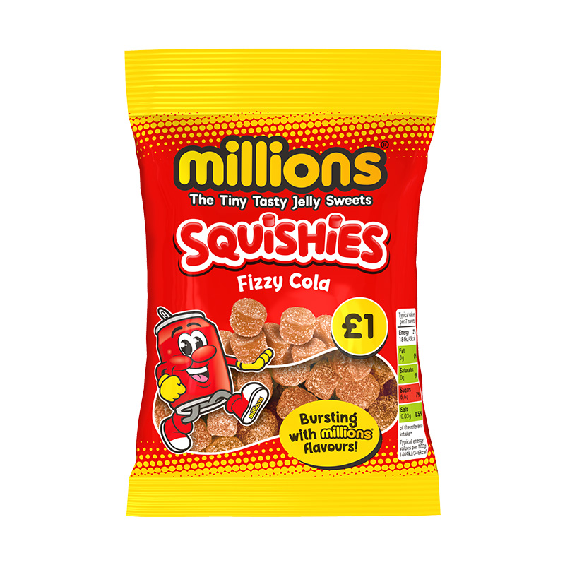 Millions Squishies Cola PM £1 100g pack shot