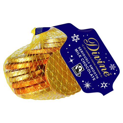 Divine Milk Chocolate Coins 65g pack shot