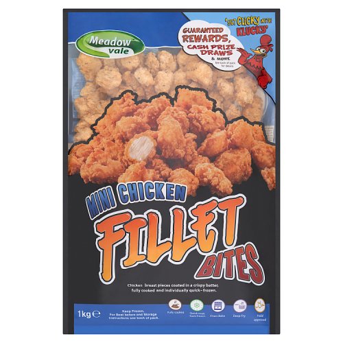 Meadow Vale Mini Chicken Fillet Bites 1kg pack shot