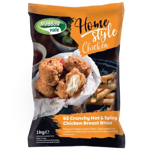 Meadow Vale Hot & Spicy Chicken Breast Bites 1kg pack shot