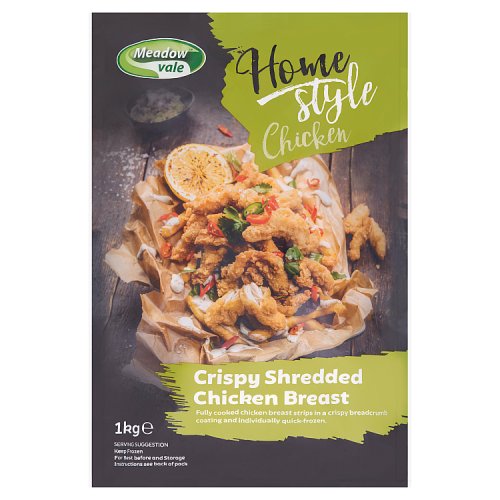 Meadow Vale Plain Crispy Shredded Chicken Breast 1kg pack shot