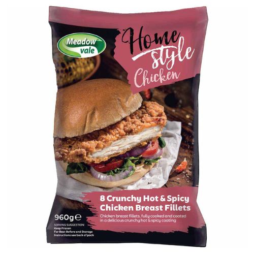 Homestyle Crunchy Hot & Spicy Chicken Breast Fillet 960g pack shot