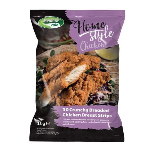 Homestyle Crunchy SF Chicken Breast Strips 1kg pack shot