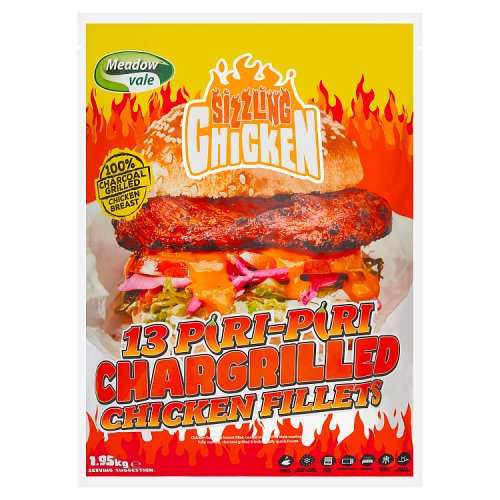 Sizzling Chicken Peri Peri Chargrilled Chicken Fillets 1.95kg pack shot