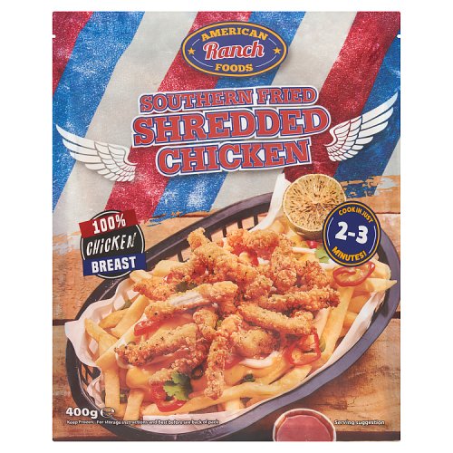 American Ranch Southern Fried Shredded Chicken 400g pack shot