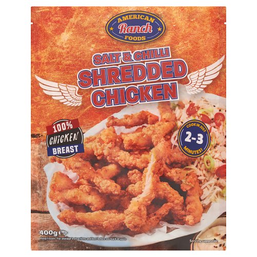 American Ranch Salt & Chilli Shredded Chicken 400g pack shot