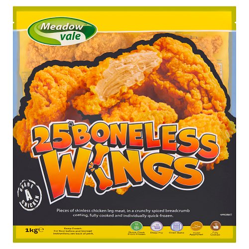 Meadow Vale Crunchy Boneless Chicken Wings 1kg pack shot