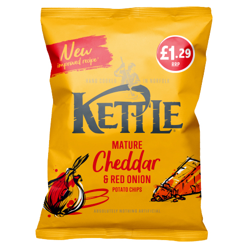 Kettle Mature Cheddar & Onion 80g PMP pack shot