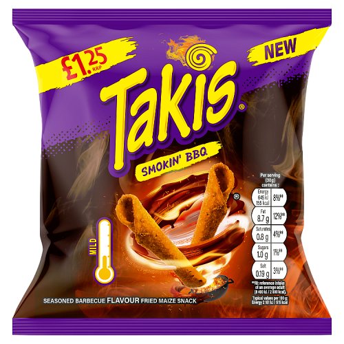 Takis Smokin BBQ PM £1.25 55g pack shot