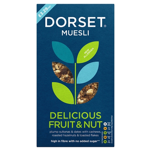 Dorset Fruit & Nut Muesli 410g PMP pack shot