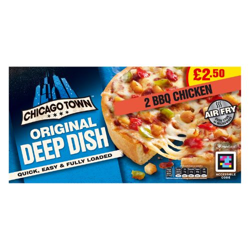 Chicago Town 2 Deep Dish BBQ Chicken PM £2.50 320g pack shot