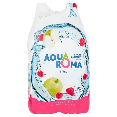 Aquaroma Apple & Raspberry 4pk (4 x 500ml) pack shot