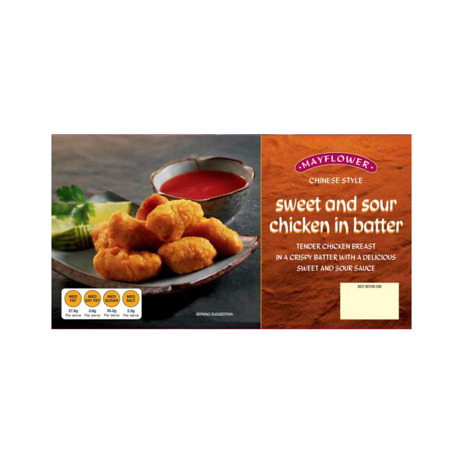 Mayflower Chinese Sweet & Sour Chicken in Batter 255g pack shot