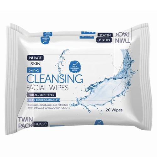 Nuage 3in1 Cleansing Wipes Roll 2s (2 x 25 Sheets) pack shot