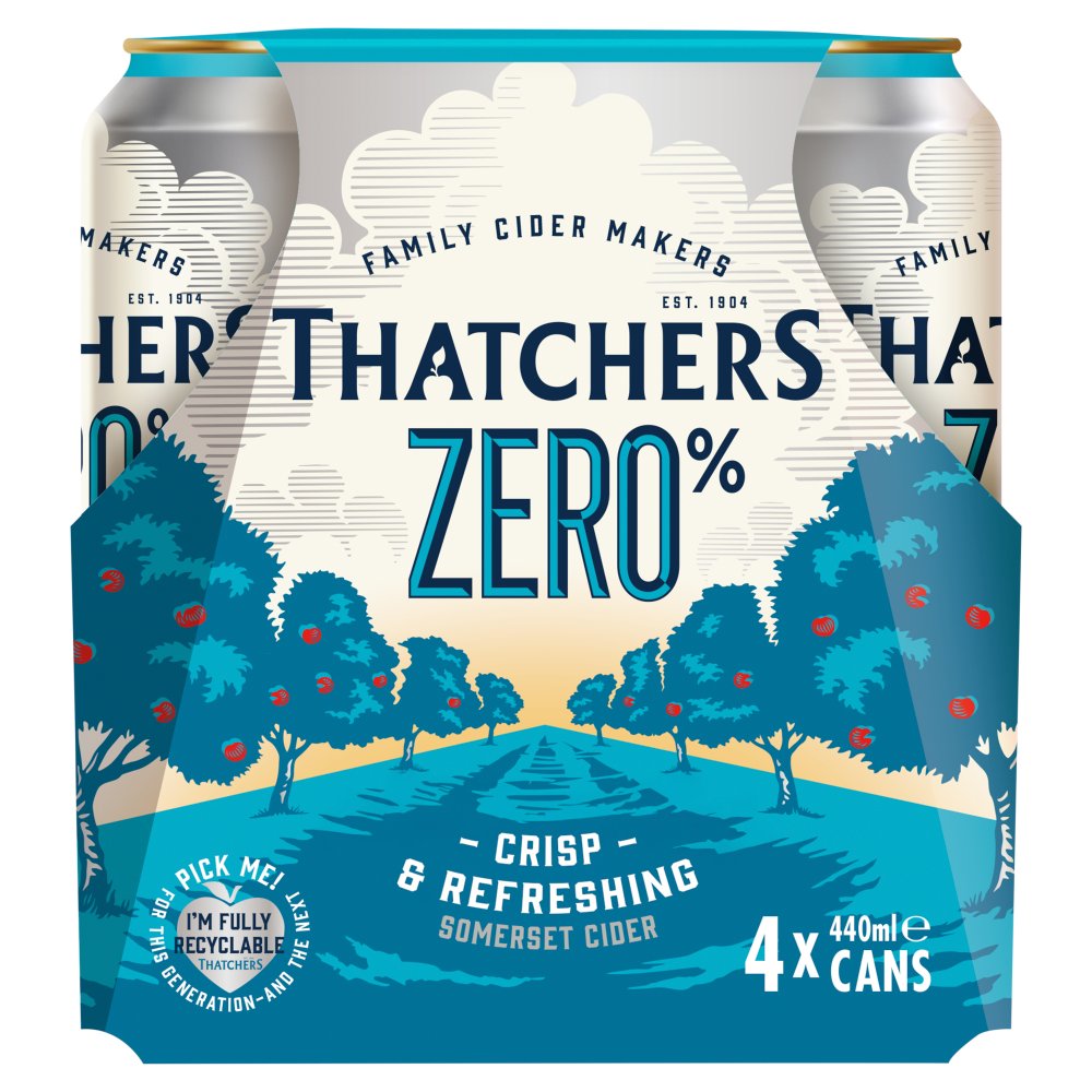 Thatcher Zero 0% Alcohol 4pk (4 x 440ml) pack shot